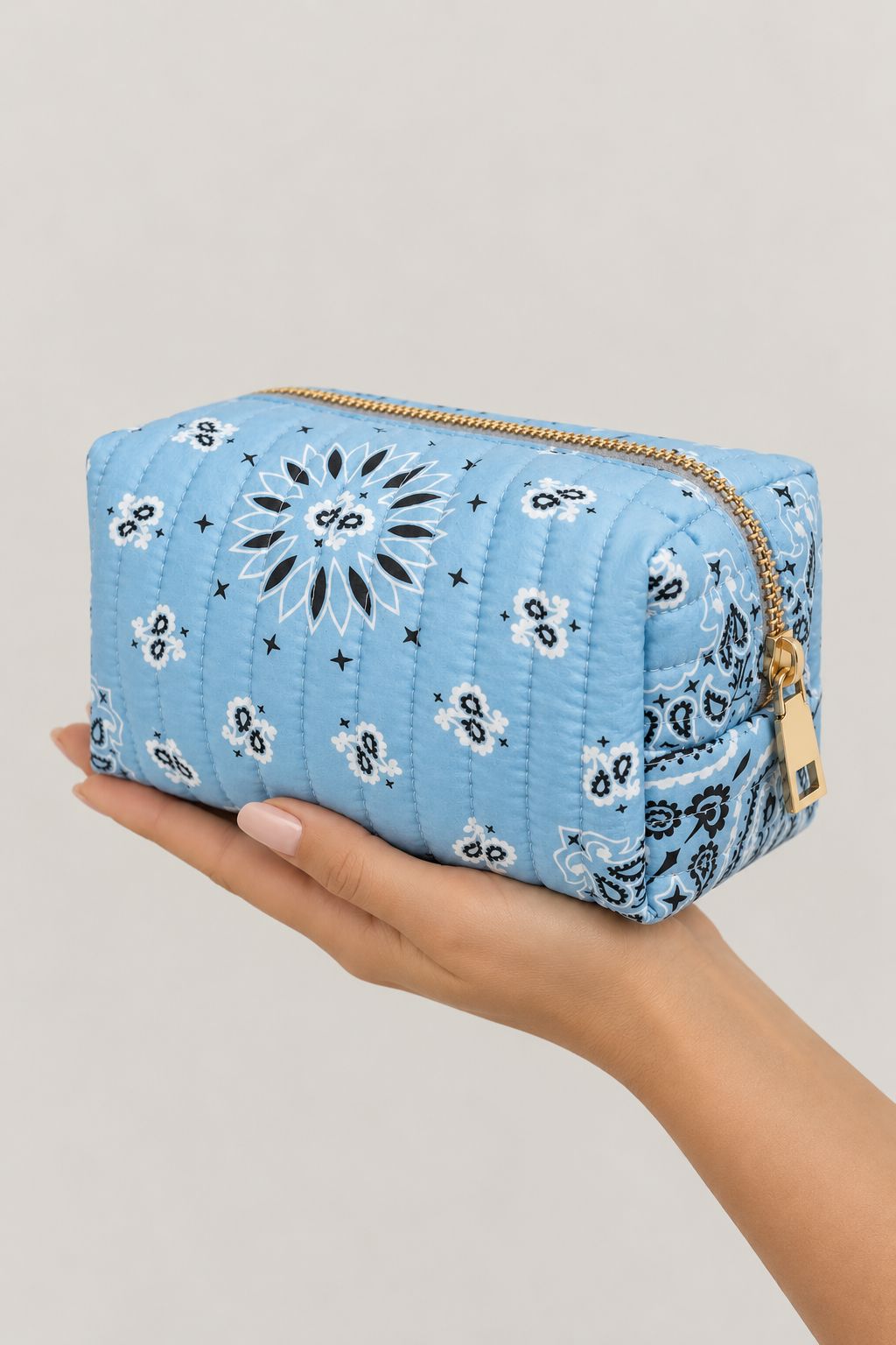 Bandana Cosmetic Pouch in Sky Blue by Uniquities - Image 2