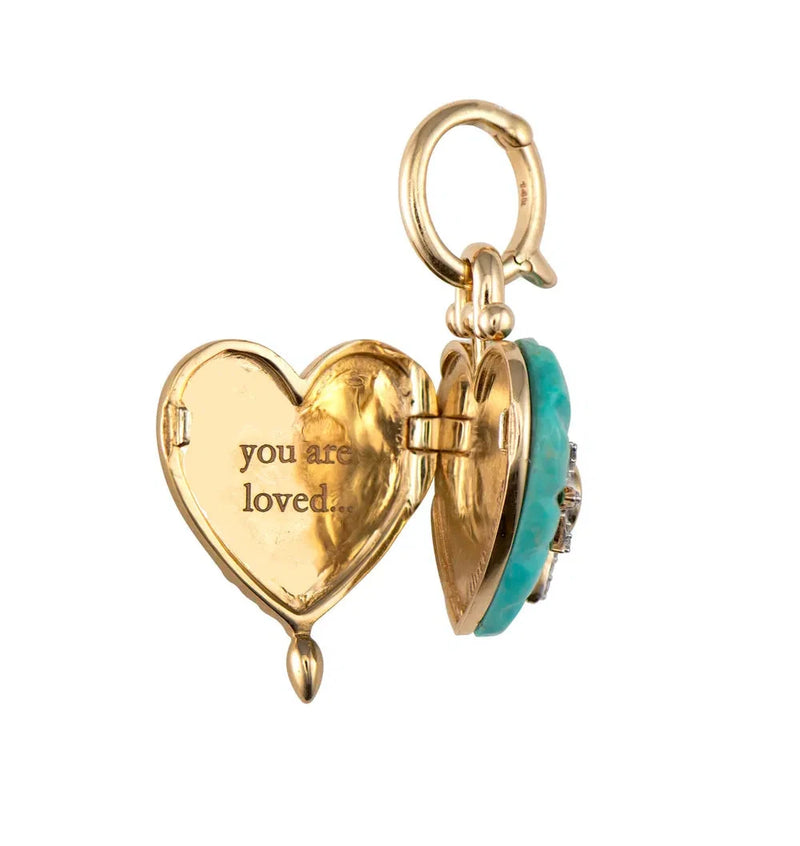 Turquoise You Are Loved Locket-Jewelry-Uniquities
