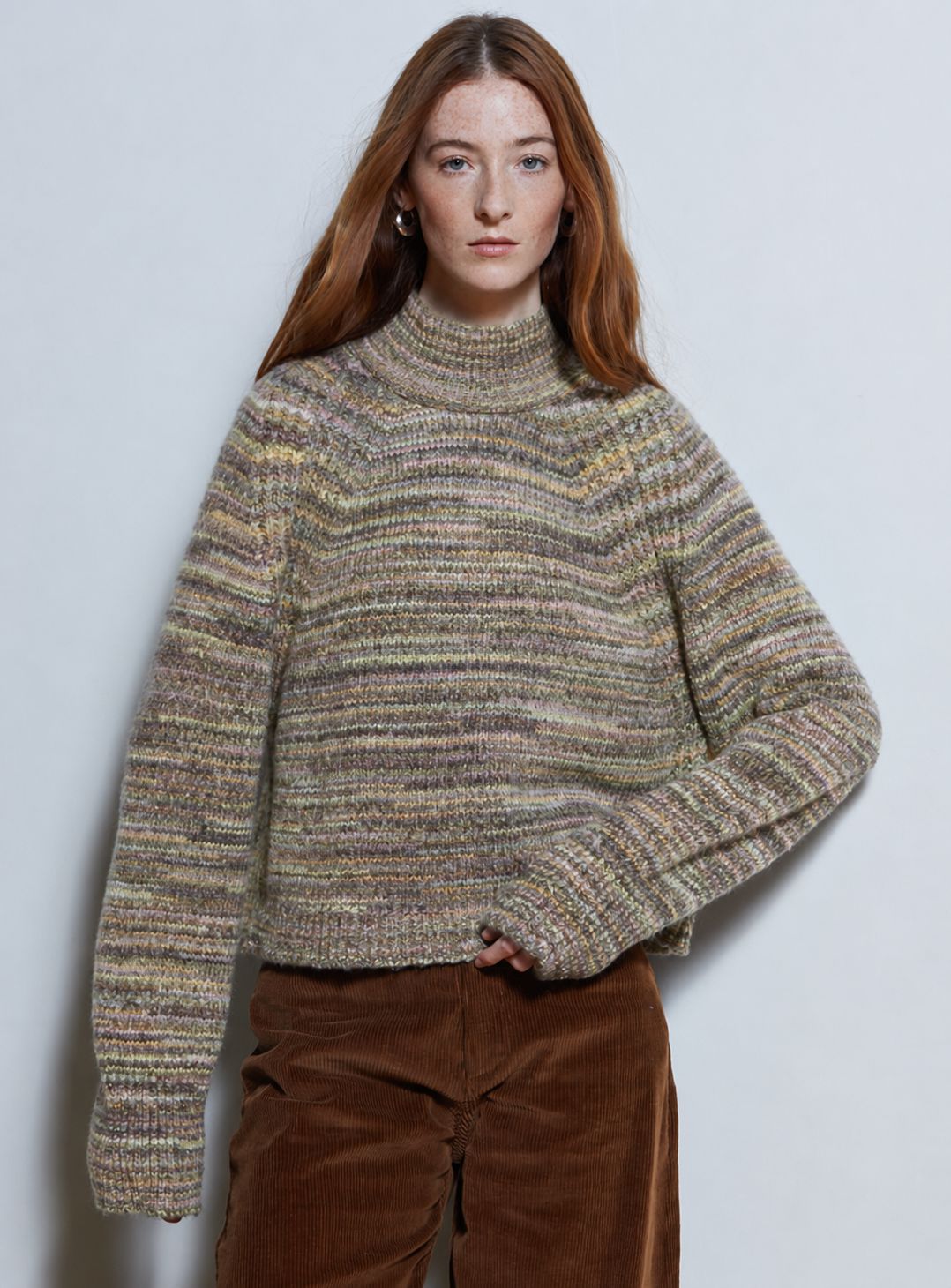 Space Dye Boxy Mock-Sweaters-Uniquities