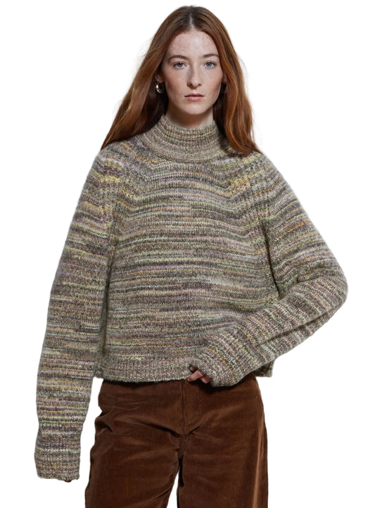 Space Dye Boxy Mock-Sweaters-Uniquities