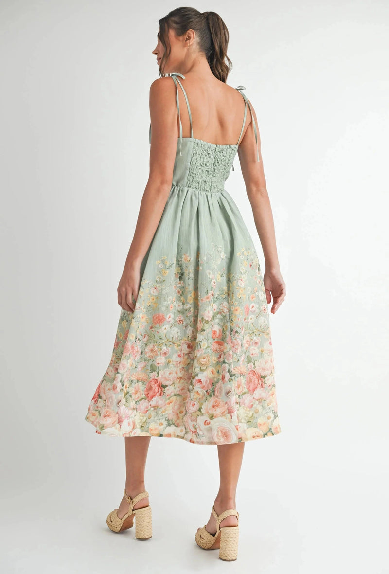 Amelia Flora Midi Dress-Dresses-Uniquities