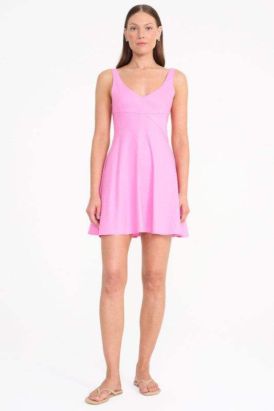 Madison Linen Mini Dress-Dresses-Uniquities