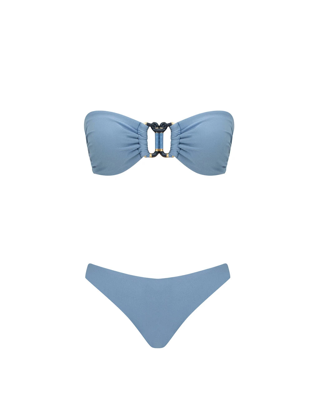 Echo Knot Trim Bandeau Bikini-Swimwear-Uniquities