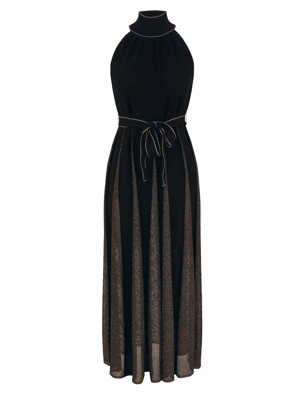 Valiant Metallic Halter Dress