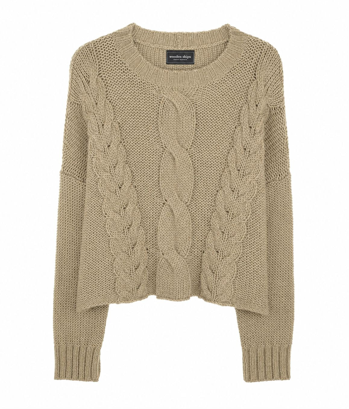 Aspen Cropped Cable Crew-Sweaters-Uniquities