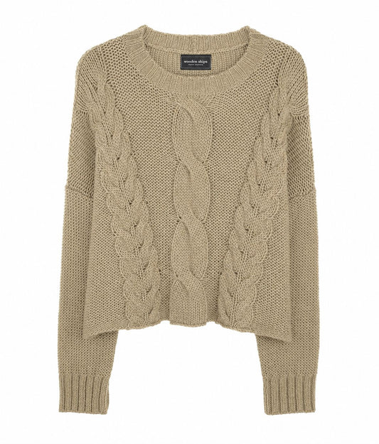 Aspen Cropped Cable Crew-Sweaters-Uniquities