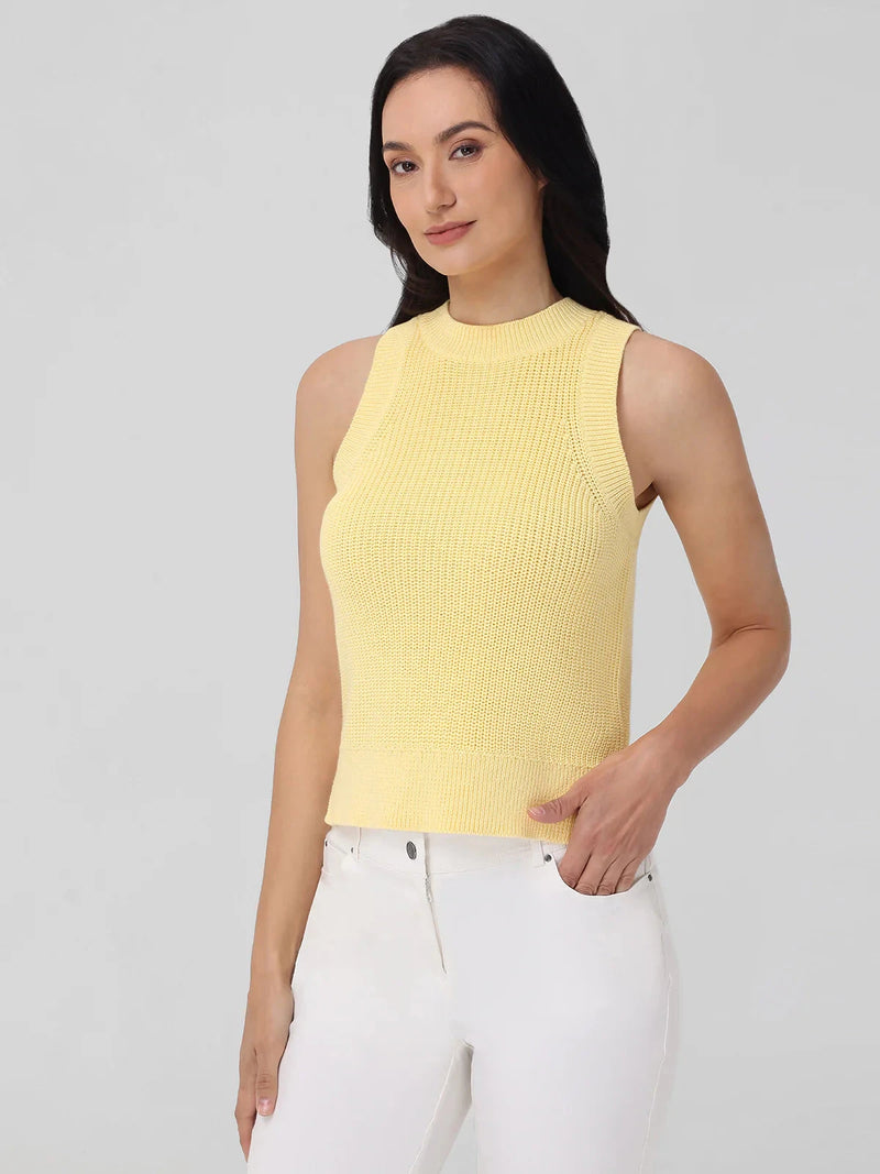 Demi High Crew Neck Tank-Sweaters-Uniquities