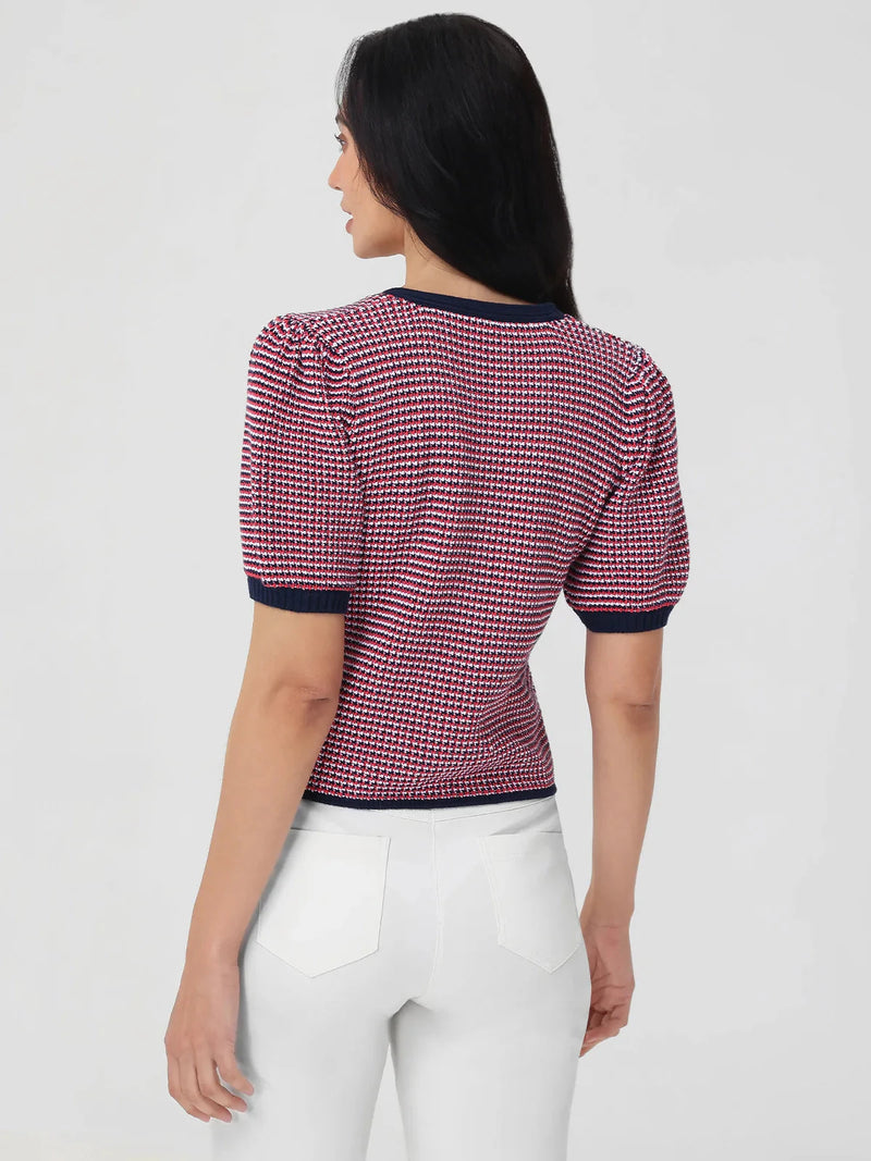 Elaine Puff Sleeve Bow Cardi-Sweaters-Uniquities