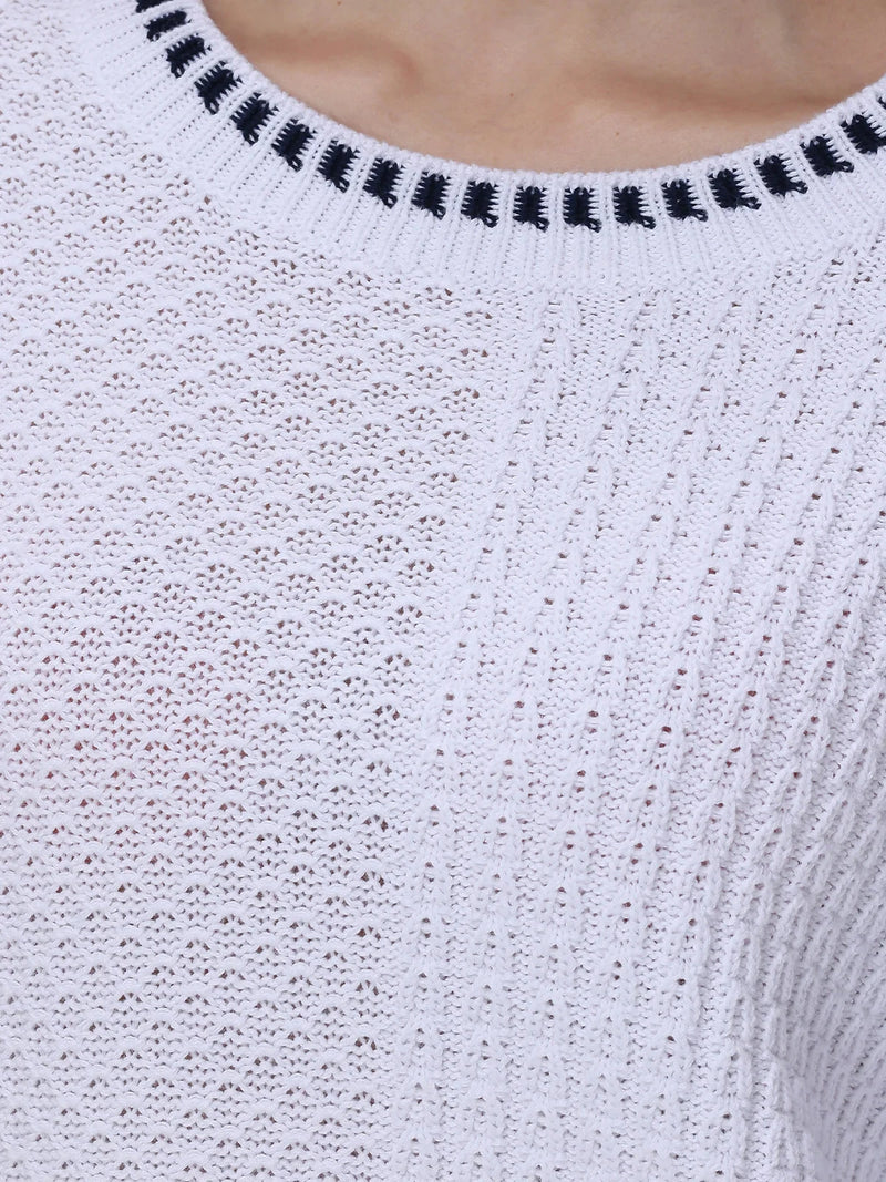 Uma Mixed Stitch Crew Neck-Sweaters-Uniquities