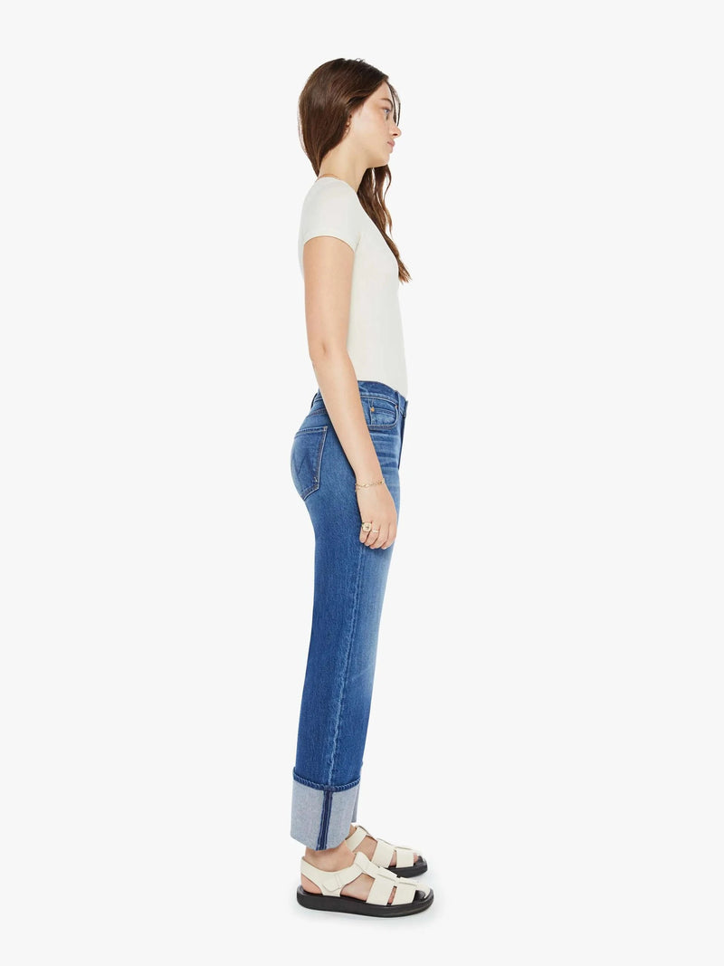 The Checkerboard Duster Flood Cuff Jeans-Denim-Uniquities