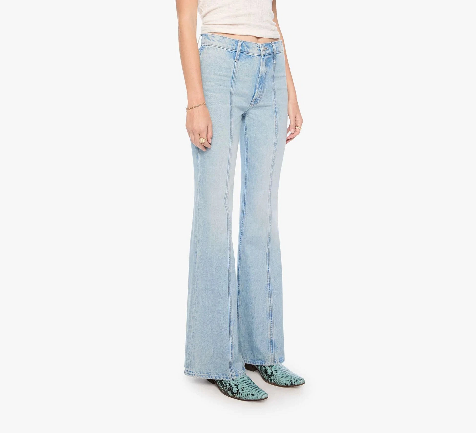 Seamed Doozy Heel Denim Mother 