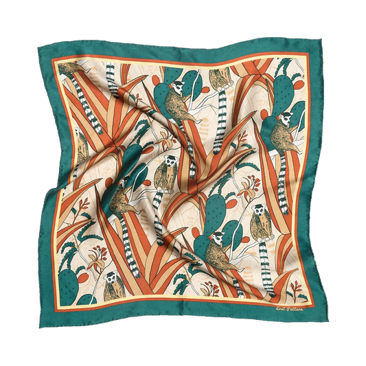 Madagascar Green Silk Bandana Accessories Lost Pattern 