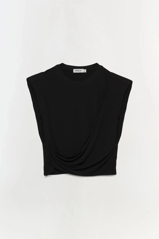 Estelle Wrap Crop Tee-Tops/Blouses-Uniquities