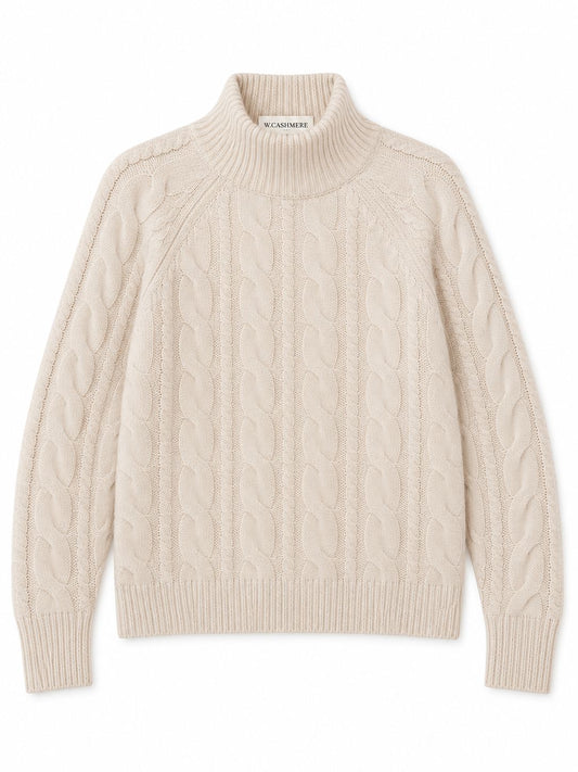 Juno Mock Neck Cable Knit-Sweaters-Uniquities