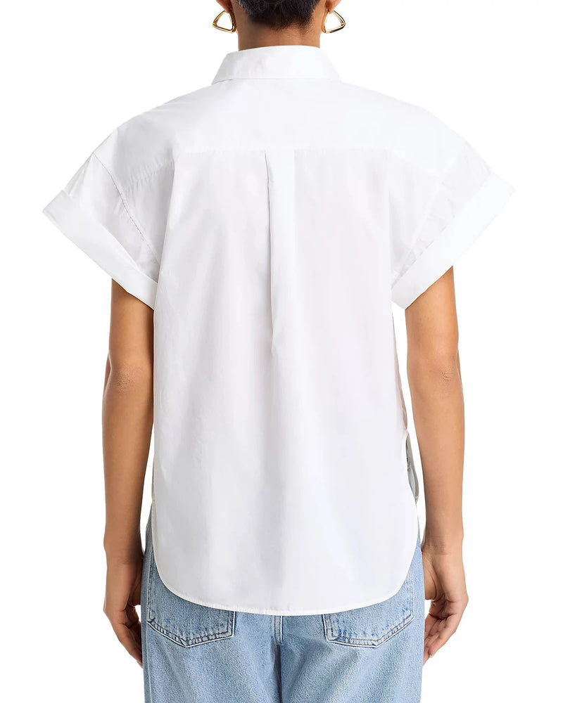 Short Sleeve Cuffed Button Up-Tops/Blouses-Uniquities