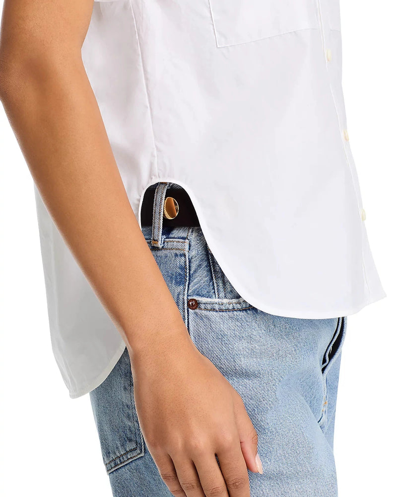 Short Sleeve Cuffed Button Up-Tops/Blouses-Uniquities