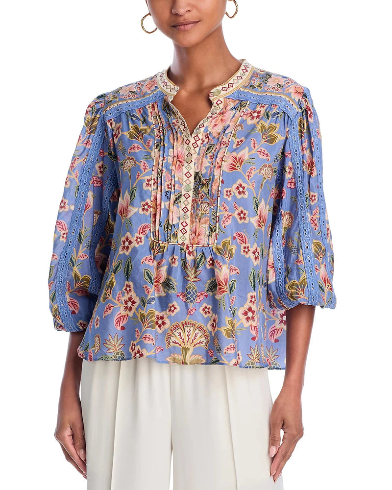 Superbloom Tapestry Blouse-Tops/Blouses-Uniquities