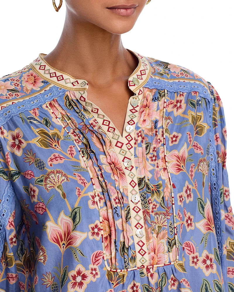 Superbloom Tapestry Blouse-Tops/Blouses-Uniquities