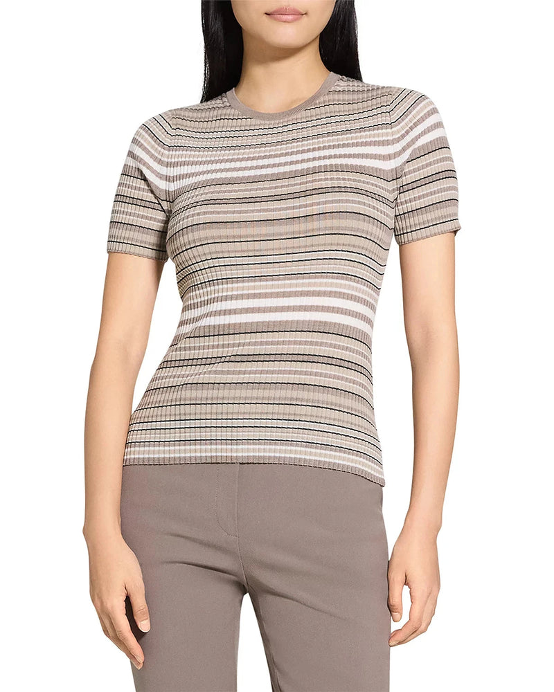 Rib Stripe Tee-Tee Shirts-Uniquities