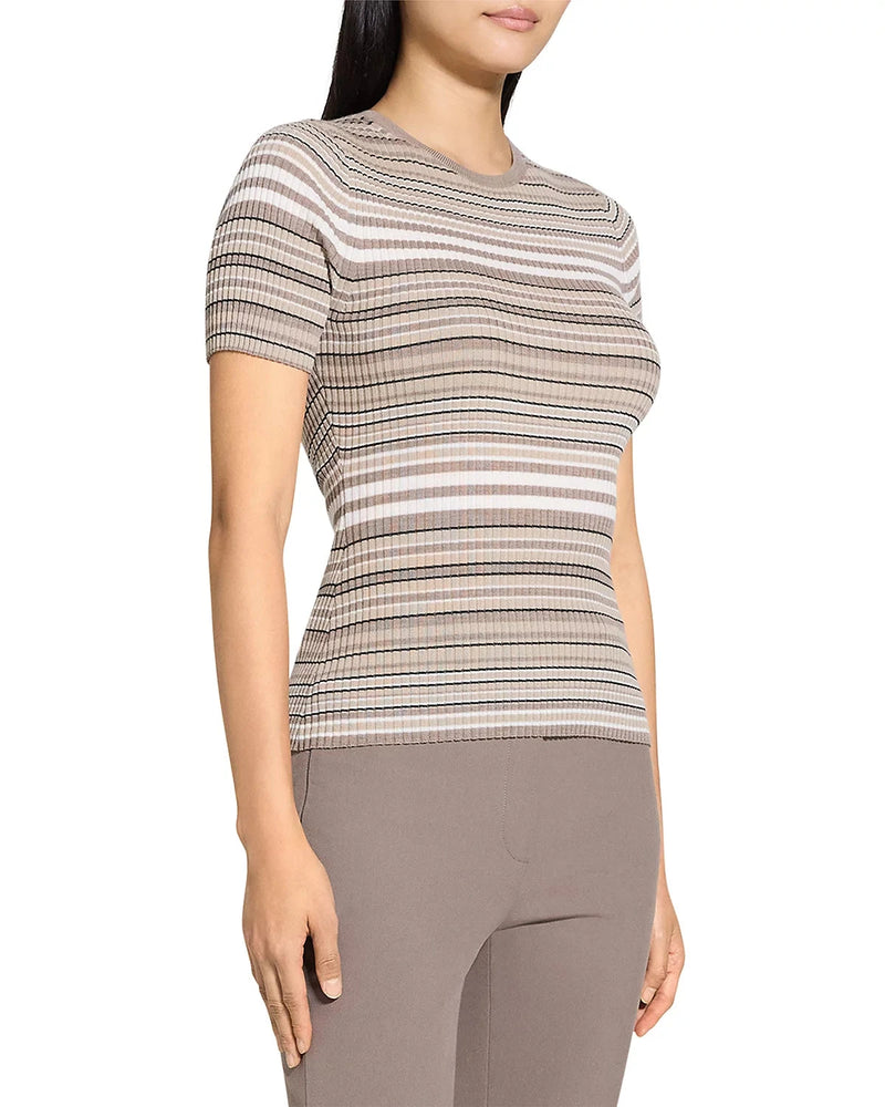 Rib Stripe Tee-Tee Shirts-Uniquities