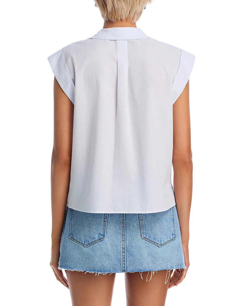 Seersucker Leisure Shirt-Tops/Blouses-Uniquities