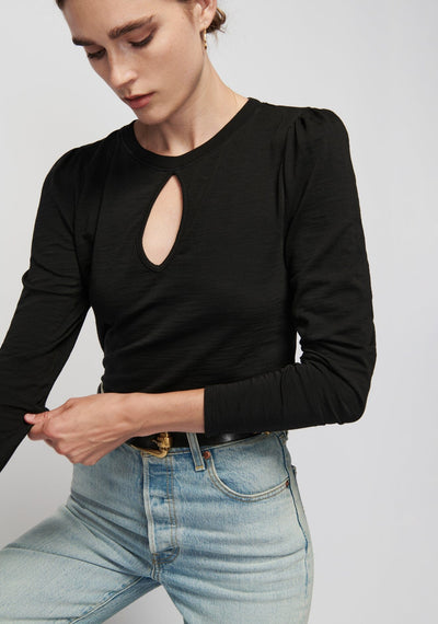 Dania Tee With Keyhole-Tops/Blouses-Uniquities