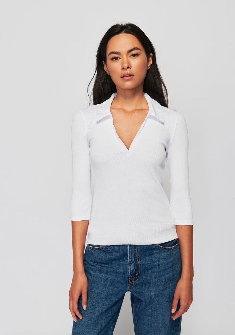 Hollace Collared Combo Tee-Tops/Blouses-Uniquities
