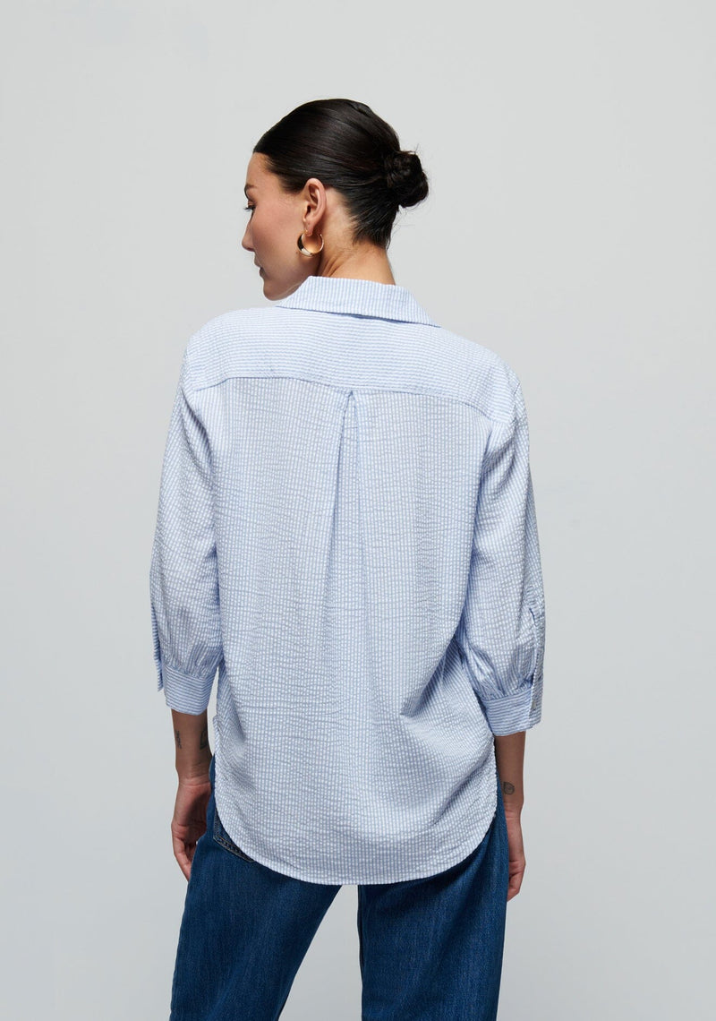 Everlee Stripe Shirt-Tops/Blouses-Uniquities
