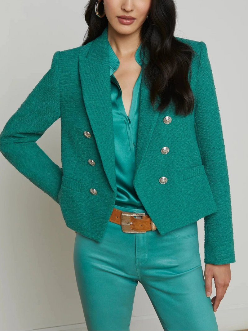 Brooke Double Breasted Crop Blazer-Jackets-Uniquities