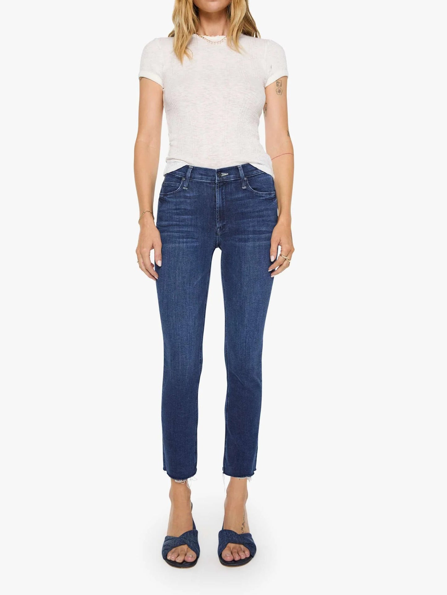 Mid Rise Dazzler Ankle Fray