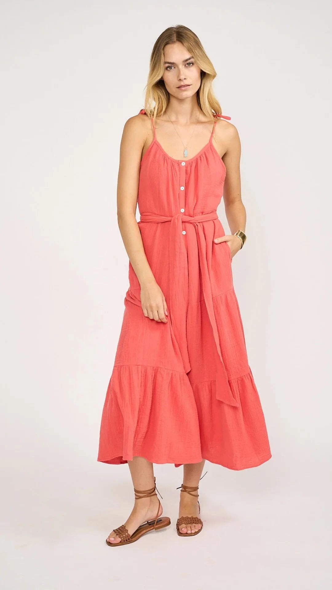 Siesta Gauze Maxi-Dresses-Uniquities
