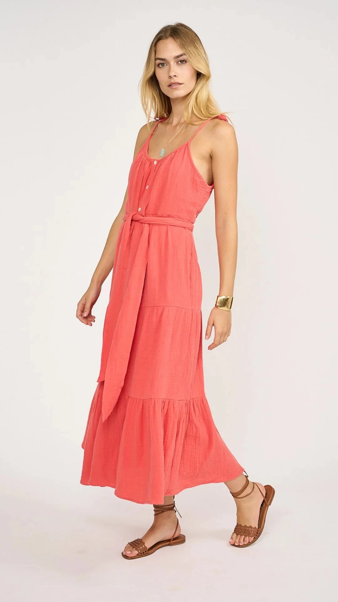 Siesta Gauze Maxi-Dresses-Uniquities