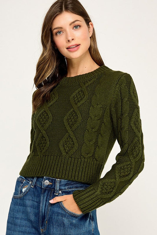 Harlow Cable Knit Sweater-Sweaters-Uniquities
