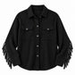 Stella Fringe Boyfriend Shirt-Tops/Blouses-Uniquities