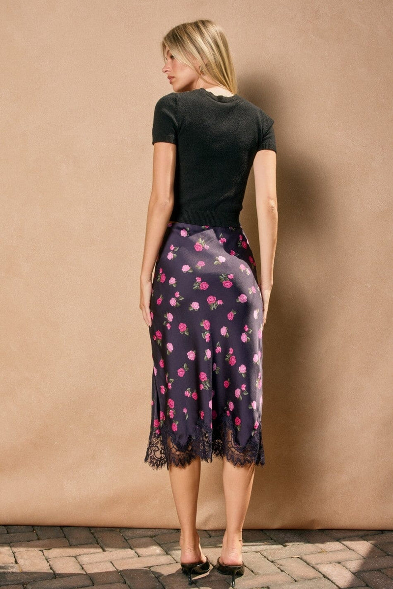 Mia Rose Lace Hem Skirt-Bottoms-Uniquities