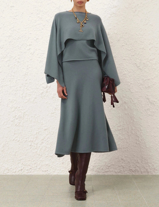 Valiant Wool Midi Skirt-Bottoms-Uniquities
