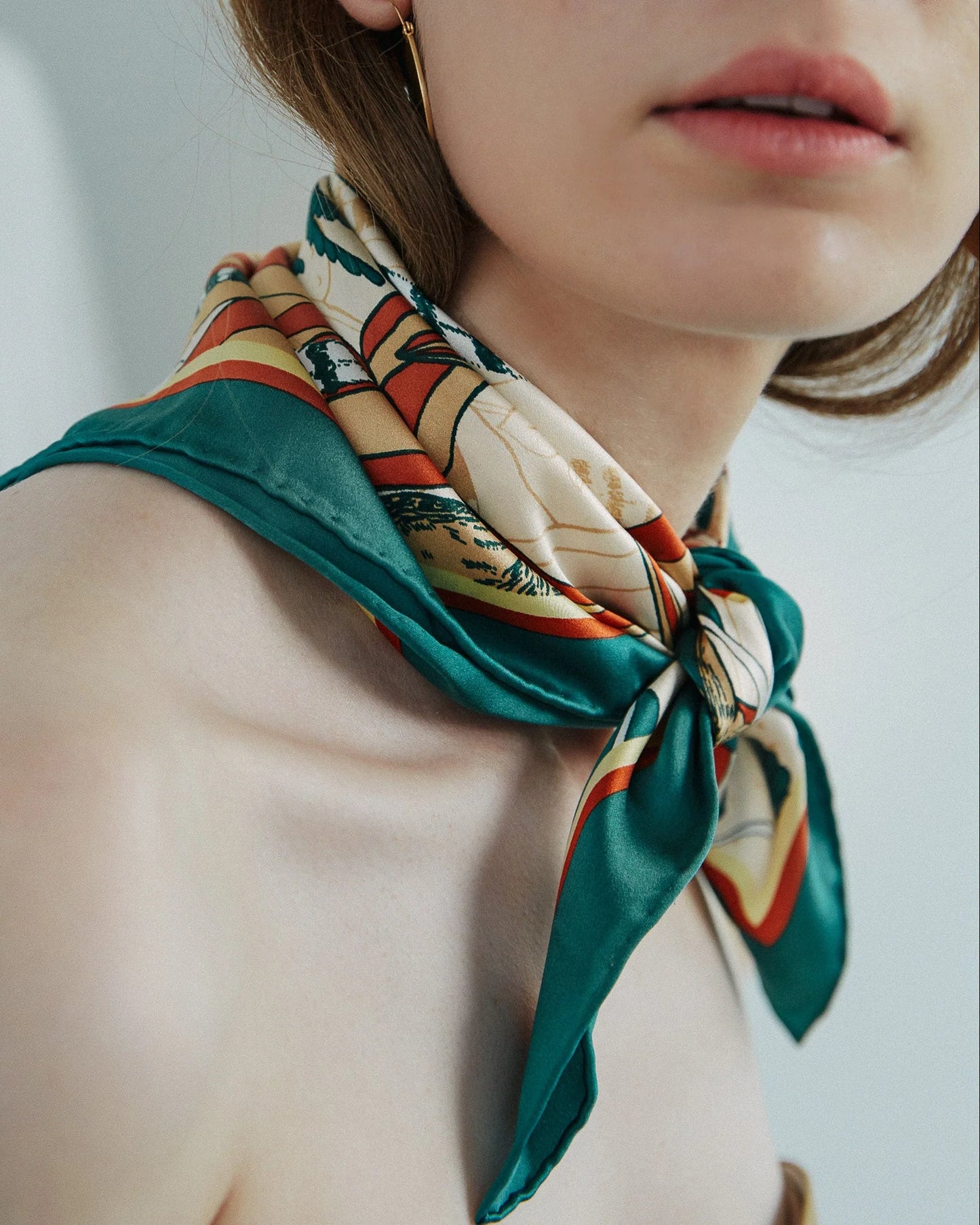 Madagascar Green Silk Bandana Accessories Lost Pattern 