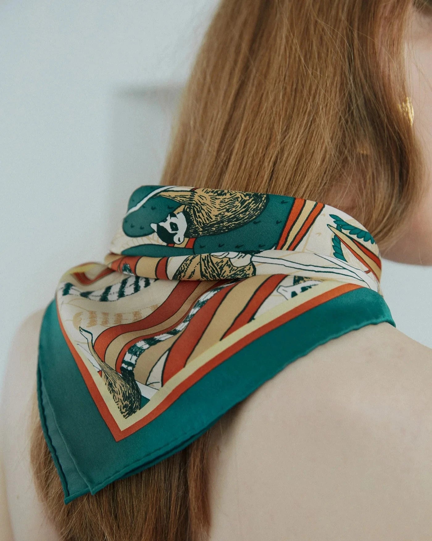 Madagascar Green Silk Bandana Accessories Lost Pattern 