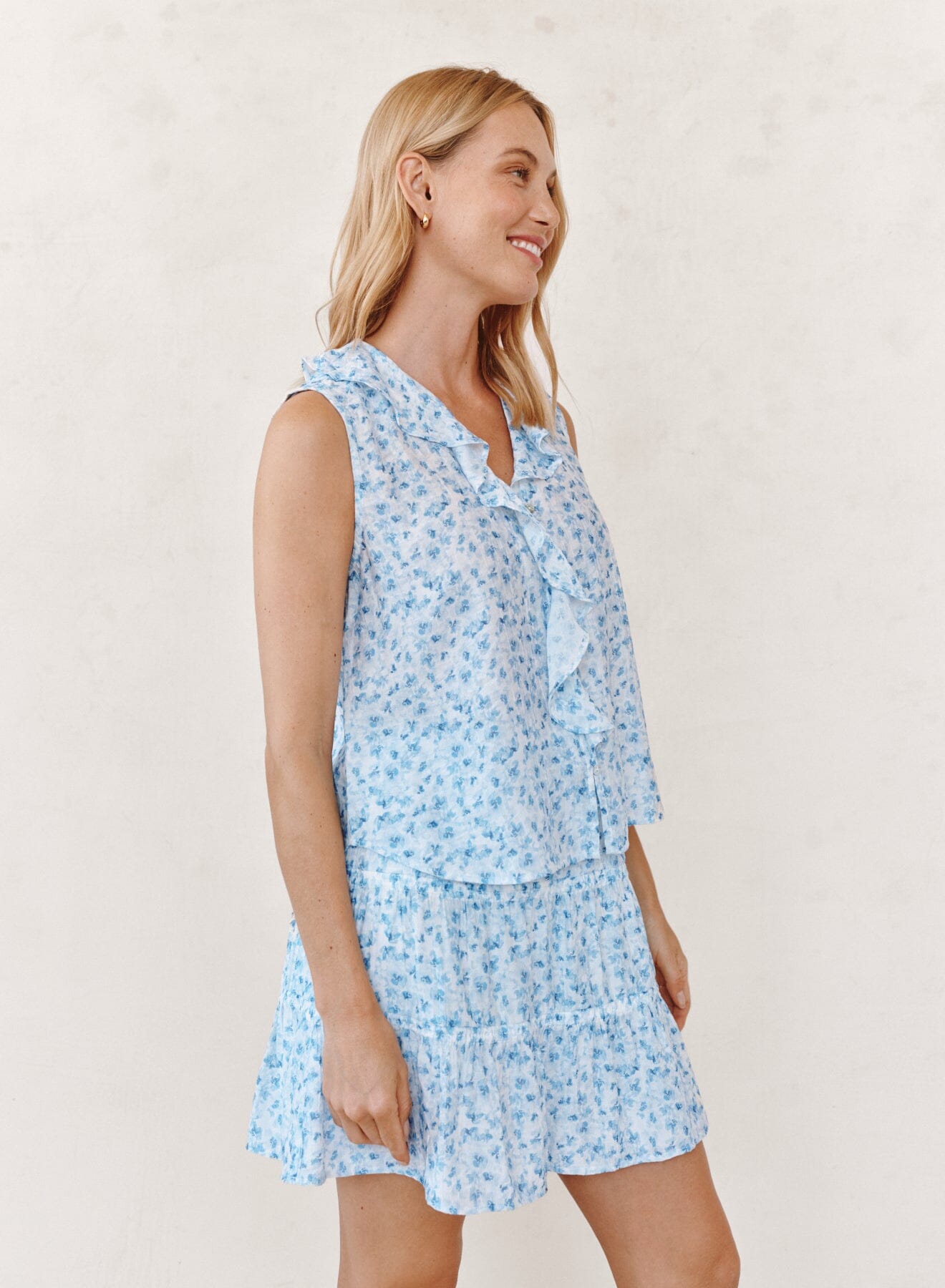 Sleeveless Ruffle Top-Tops/Blouses-Uniquities