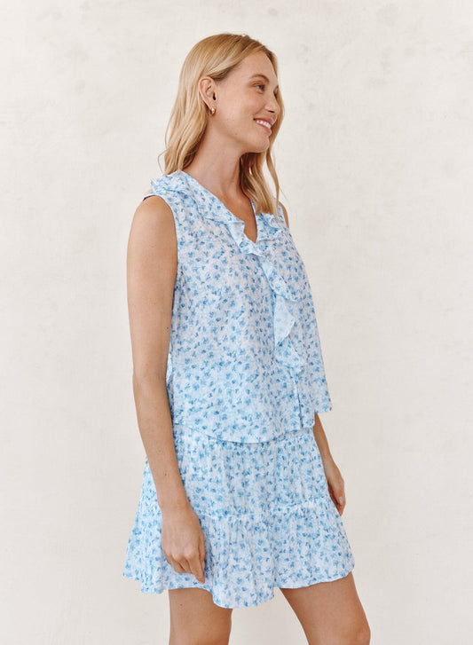 Sleeveless Ruffle Top-Tops/Blouses-Uniquities