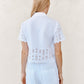 Short Sleeve Embroidered Button Down-Tops/Blouses-Uniquities