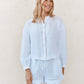 Mandarin Collar Button Down-Tops/Blouses-Uniquities