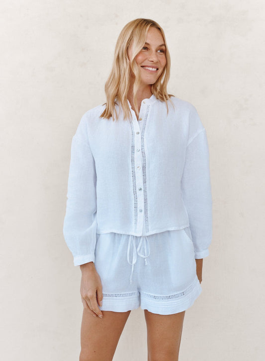 Mandarin Collar Button Down-Tops/Blouses-Uniquities