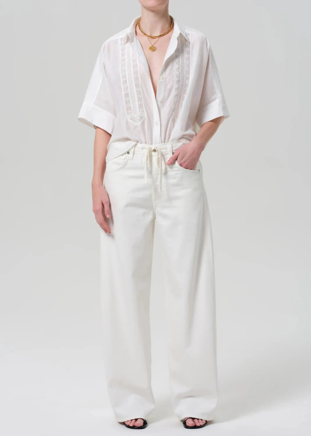 Brynn Drawstring Trouser-Denim-Uniquities