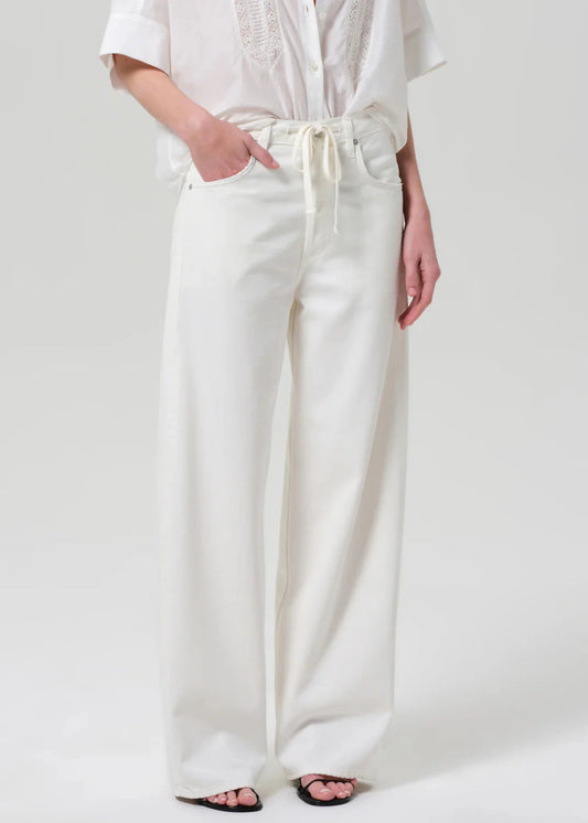 Brynn Drawstring Trouser-Denim-Uniquities