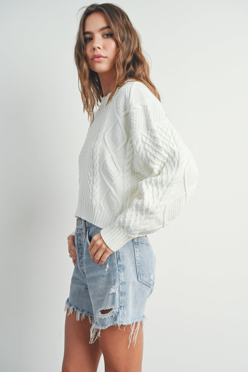 Holland Cable Knit Sweater-Sweaters-Uniquities