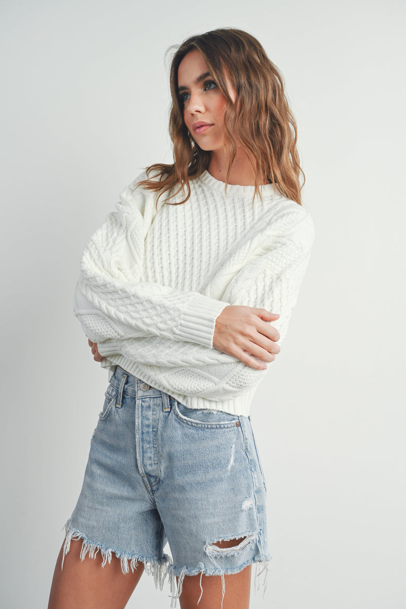 Holland Cable Knit Sweater-Sweaters-Uniquities