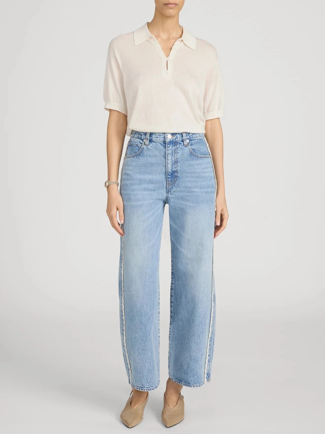 Crochet Bow Crop-Denim-Uniquities