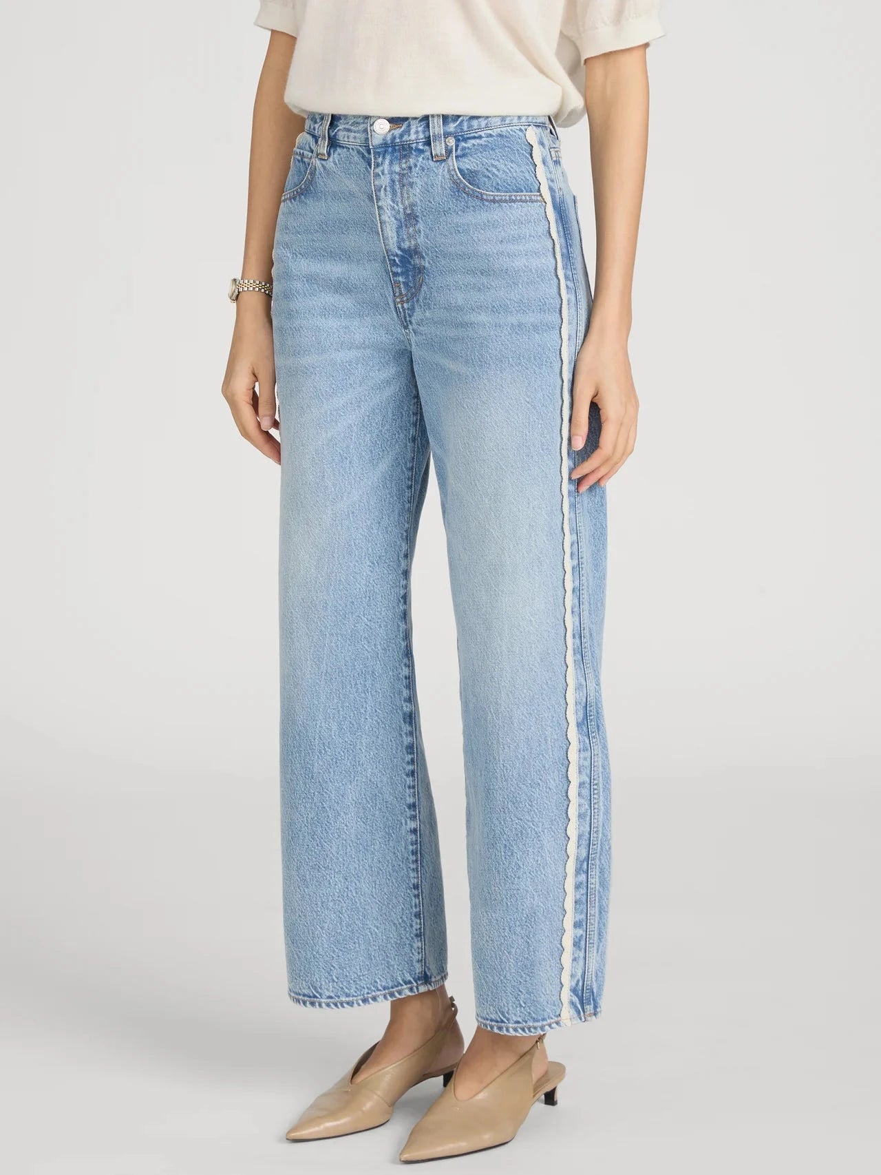Crochet Bow Crop-Denim-Uniquities