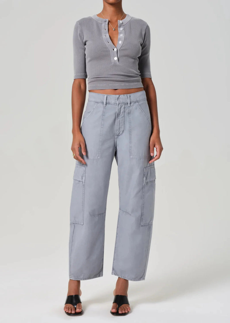 Marcelle Low Slung Cargo Pants-Denim-Uniquities